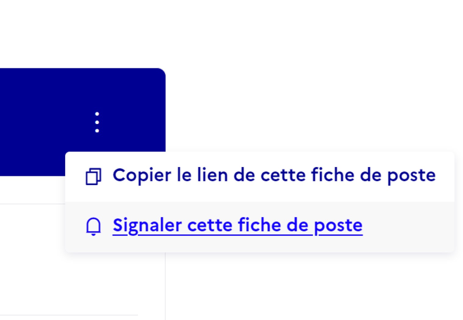 Capture d'écran du bouton signaler